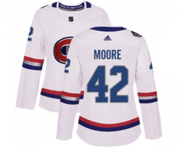 Women Adidas Montreal Canadiens #42 Dominic Moore Authentic White 2017 100 Classic NHL Jersey