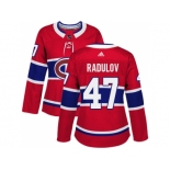 Women Adidas Montreal Canadiens #47 Alexander Radulov Red Home Authentic Stitched NHL Jersey