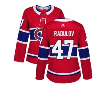 Women Adidas Montreal Canadiens #47 Alexander Radulov Red Home Authentic Stitched NHL Jersey