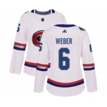 Women Adidas Montreal Canadiens #6 Shea Weber Authentic White 2017 100 Classic NHL Jersey