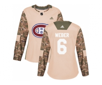 Women Adidas Montreal Canadiens #6 Shea Weber Camo Authentic 2017 Veterans Day Stitched NHL Jersey