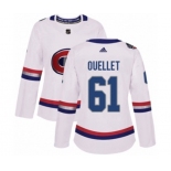 Women Adidas Montreal Canadiens #61 Xavier Ouellet Authentic White 2017 100 Classic NHL Jersey