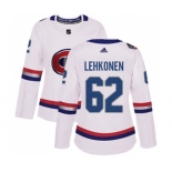 Women Adidas Montreal Canadiens #62 Artturi Lehkonen Authentic White 2017 100 Classic NHL Jersey