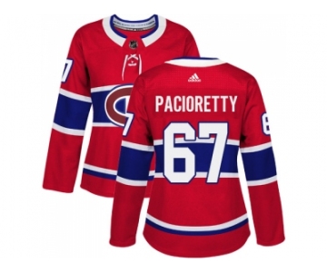 Women Adidas Montreal Canadiens #67 Max Pacioretty Red Home Authentic Stitched NHL Jersey