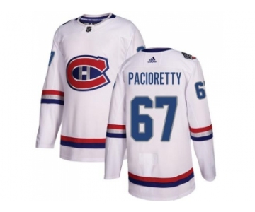 Women Adidas Montreal Canadiens #67 Max Pacioretty White Authentic 2017 100 Classic Stitched NHL Jersey