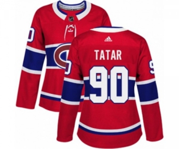 Women Adidas Montreal Canadiens #90 Tomas Tatar Authentic Red Home NHL Jersey