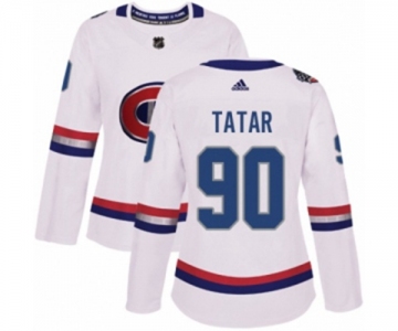 Women Adidas Montreal Canadiens #90 Tomas Tatar Authentic White 2017 100 Classic NHL Jersey