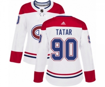 Women Adidas Montreal Canadiens #90 Tomas Tatar Authentic White Away NHL Jersey