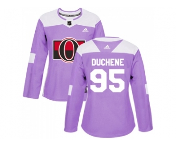 Women Adidas Ottawa Senators #95 Matt Duchene Purple Authentic Fights Cancer Stitched NHL Jersey