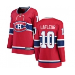 Women Montreal Canadiens #10 Guy Lafleur Authentic Red Home Fanatics Branded Breakaway NHL Jersey