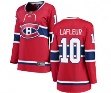 Women Montreal Canadiens #10 Guy Lafleur Authentic Red Home Fanatics Branded Breakaway NHL Jersey