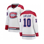 Women Montreal Canadiens #10 Guy Lafleur Authentic White Away Fanatics Branded Breakaway NHL Jersey