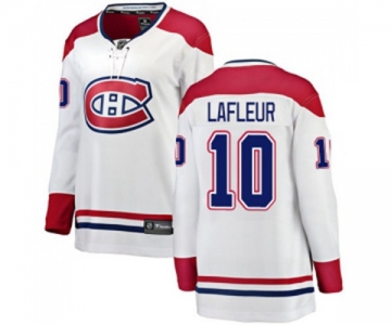 Women Montreal Canadiens #10 Guy Lafleur Authentic White Away Fanatics Branded Breakaway NHL Jersey