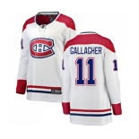 Women Montreal Canadiens #11 Brendan Gallagher Authentic White Away Fanatics Branded Breakaway NHL Jersey