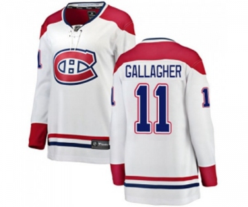 Women Montreal Canadiens #11 Brendan Gallagher Authentic White Away Fanatics Branded Breakaway NHL Jersey