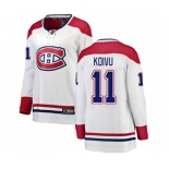 Women Montreal Canadiens #11 Saku Koivu Authentic White Away Fanatics Branded Breakaway NHL Jersey