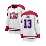 Women Montreal Canadiens #13 Max Domi Authentic White Away Fanatics Branded Breakaway NHL Jersey