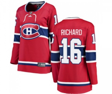 Women Montreal Canadiens #16 Henri Richard Authentic Red Home Fanatics Branded Breakaway NHL Jersey