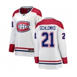 Women Montreal Canadiens #21 David Schlemko Authentic White Away Fanatics Branded Breakaway NHL Jersey