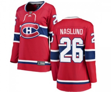 Women Montreal Canadiens #26 Mats Naslund Authentic Red Home Fanatics Branded Breakaway NHL Jersey