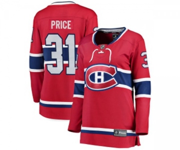 Women Montreal Canadiens #31 Carey Price Authentic Red Home Fanatics Branded Breakaway NHL Jersey