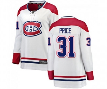 Women Montreal Canadiens #31 Carey Price Authentic White Away Fanatics Branded Breakaway NHL Jersey