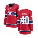 Women Montreal Canadiens #40 Joel Armia Authentic Red Home Fanatics Branded Breakaway NHL Jersey