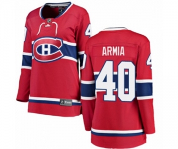 Women Montreal Canadiens #40 Joel Armia Authentic Red Home Fanatics Branded Breakaway NHL Jersey