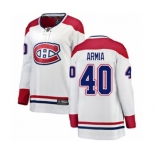 Women Montreal Canadiens #40 Joel Armia Authentic White Away Fanatics Branded Breakaway NHL Jersey