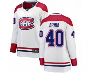 Women Montreal Canadiens #40 Joel Armia Authentic White Away Fanatics Branded Breakaway NHL Jersey