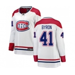 Women Montreal Canadiens #41 Paul Byron Authentic White Away Fanatics Branded Breakaway NHL Jersey