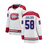 Women Montreal Canadiens #58 Noah Juulsen Authentic White Away Fanatics Branded Breakaway NHL Jersey