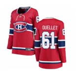 Women Montreal Canadiens #61 Xavier Ouellet Authentic Red Home Fanatics Branded Breakaway NHL Jersey