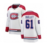 Women Montreal Canadiens #61 Xavier Ouellet Authentic White Away Fanatics Branded Breakaway NHL Jersey