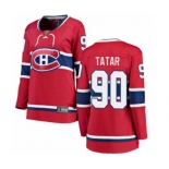 Women Montreal Canadiens #90 Tomas Tatar Authentic Red Home Fanatics Branded Breakaway NHL Jersey