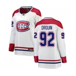 Women Montreal Canadiens #92 Jonathan Drouin Authentic White Away Fanatics Branded Breakaway NHL Jersey