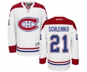 Women Reebok Montreal Canadiens #21 David Schlemko Authentic White Away NHL Jersey