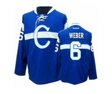 Women's Reebok Montreal Canadiens #6 Shea Weber Premier Blue Third NHL Jersey