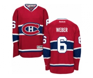 Women's Reebok Montreal Canadiens #6 Shea Weber Premier Red Home NHL Jersey