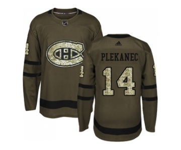 Youth Adidas Montreal Canadiens #14 Tomas Plekanec Green Salute to Service Stitched NHL Jersey