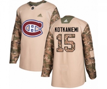 Youth Adidas Montreal Canadiens #15 Jesperi Kotkaniemi Authentic Camo Veterans Day Practice NHL Jersey