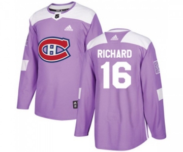 Youth Adidas Montreal Canadiens #16 Henri Richard Authentic Purple Fights Cancer Practice NHL Jersey