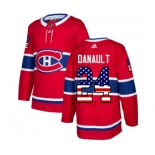 Youth Adidas Montreal Canadiens #24 Phillip Danault Authentic Red USA Flag Fashion NHL Jersey