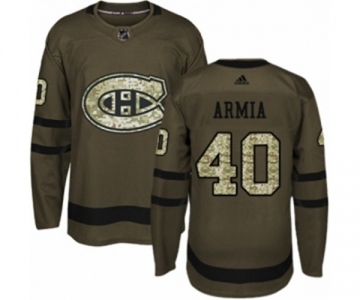 Youth Adidas Montreal Canadiens #40 Joel Armia Authentic Green Salute to Service NHL Jersey