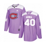 Youth Adidas Montreal Canadiens #40 Joel Armia Authentic Purple Fights Cancer Practice NHL Jersey