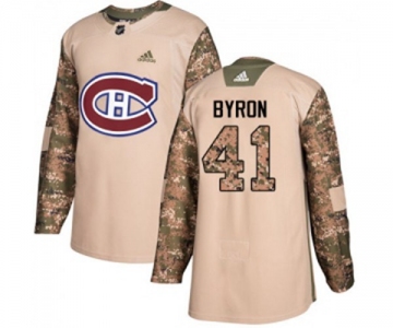 Youth Adidas Montreal Canadiens #41 Paul Byron Authentic Camo Veterans Day Practice NHL Jersey