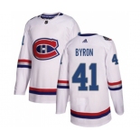 Youth Adidas Montreal Canadiens #41 Paul Byron Authentic White 2017 100 Classic NHL Jersey