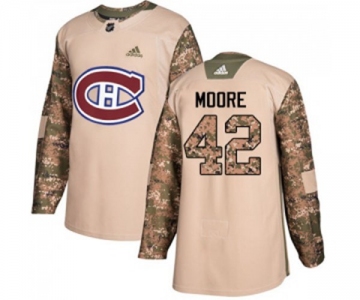 Youth Adidas Montreal Canadiens #42 Dominic Moore Authentic Camo Veterans Day Practice NHL Jersey