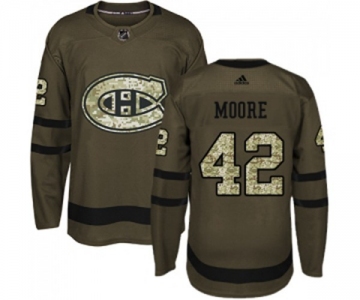 Youth Adidas Montreal Canadiens #42 Dominic Moore Authentic Green Salute to Service NHL Jersey