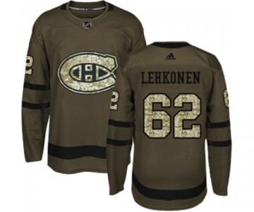 Youth Adidas Montreal Canadiens #62 Artturi Lehkonen Authentic Green Salute to Service NHL Jersey